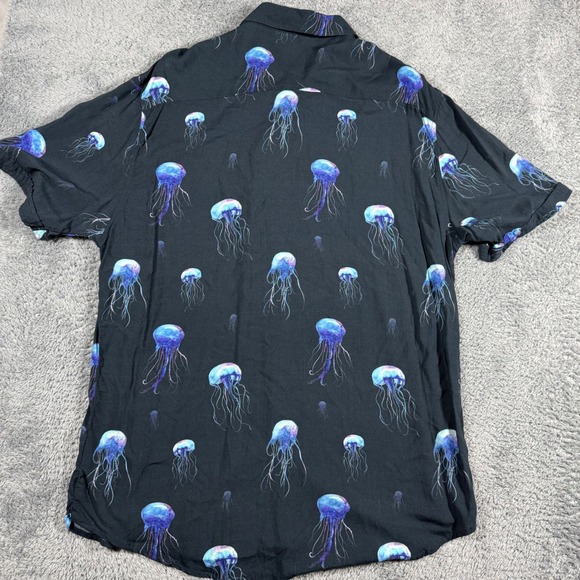 RSVLTS Jellyfish Print Rayon Mens XL RARE All Over Print Button Down Shirt - Picture 6 of 8